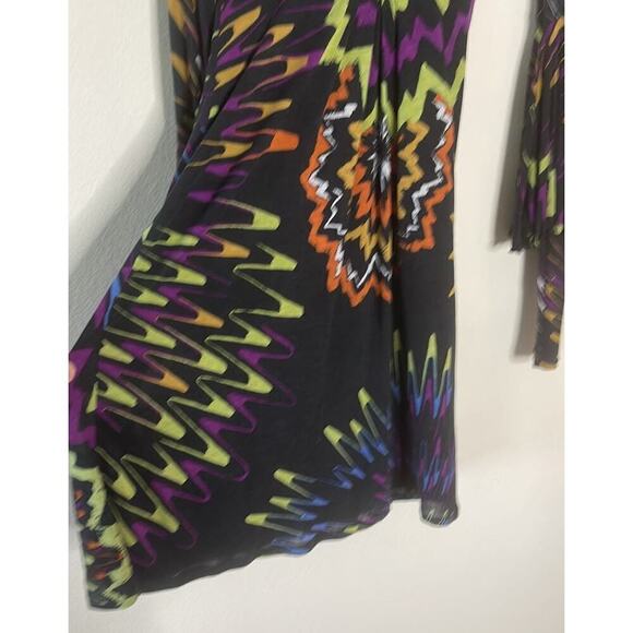 Missoni Abstract‎ V-Neck Bell-Sleeve Dana Dress Size 4 - Picture 11 of 12